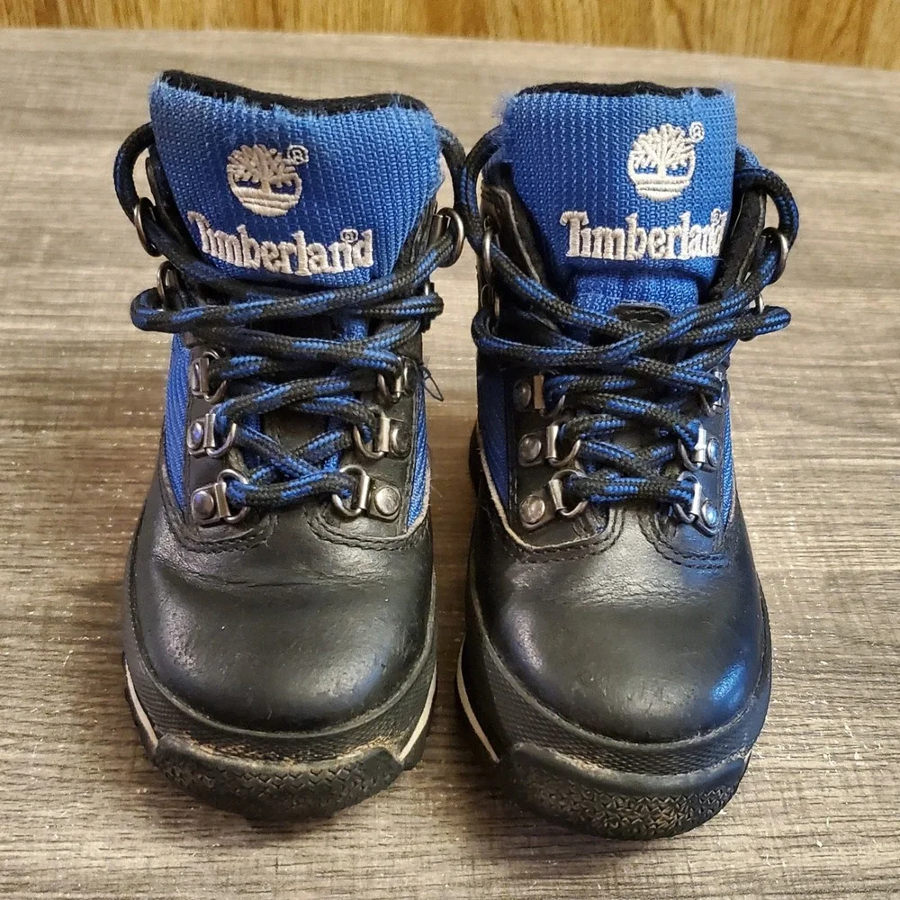 Timberland Euro Hiking Boots Toddler Size 7 Black Blue‎